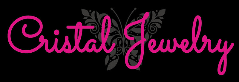 Lisa Regan Cristal Jewelry, fuchsia pink and black logo, grey butterfly, website header, company located in Pittsburgh Pennsylvania, woman owned