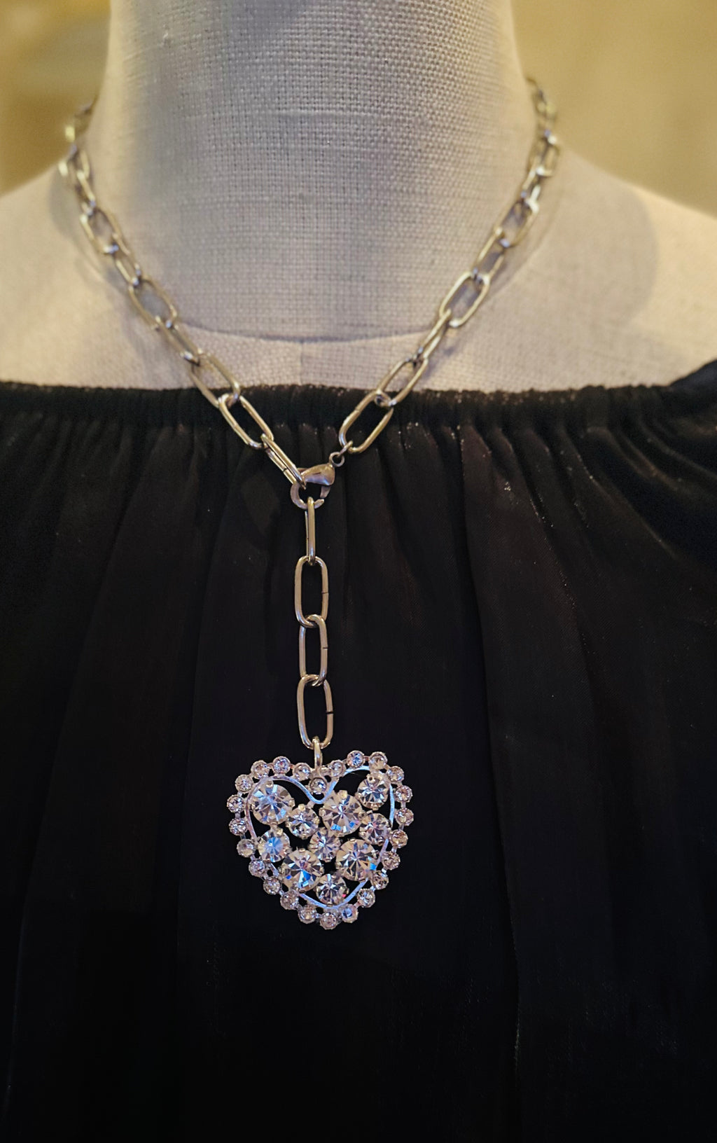 Crystal Heart with Paperclip Chain (Pre-Order)