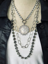 Silver Bezel Coin with Crystal Choker