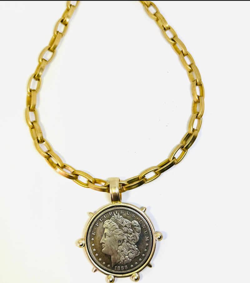 Vintage Gold Coin Necklace