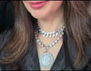 Silver Bezel Coin with Crystal Choker