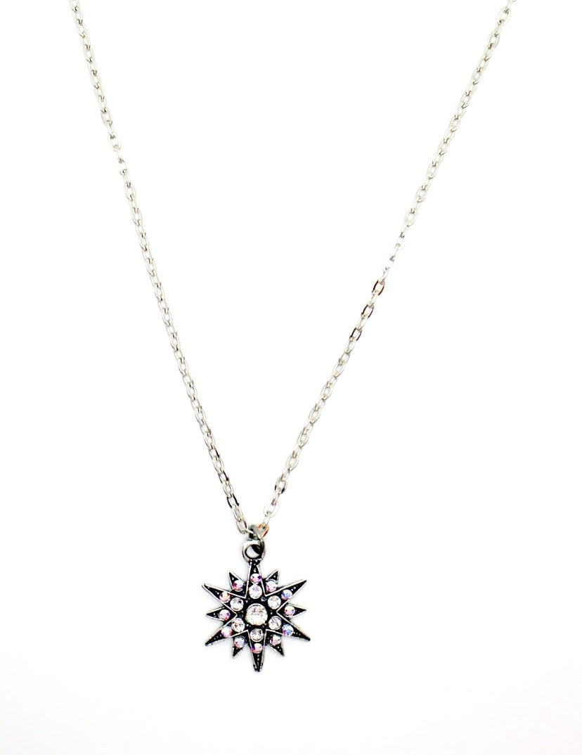 Star Necklace set in Antique Silver