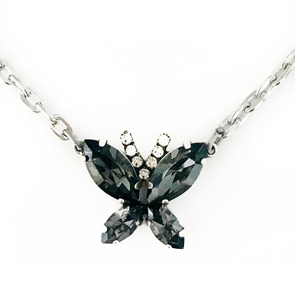 Signature Butterfly Necklace - Silver Night