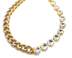 Crystal and Gold Curb Chain Duo