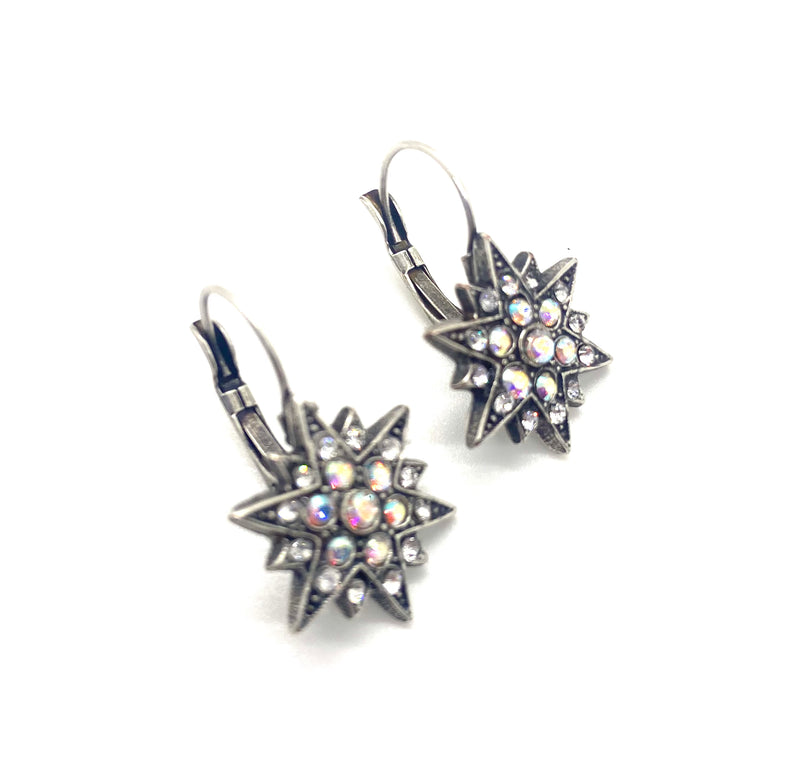 Leverback Star Earrings