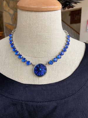 Medallion and Crystal Necklace