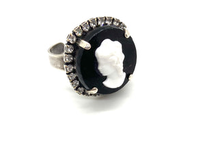 Call me Coco Adjustable Black Cameo Ring