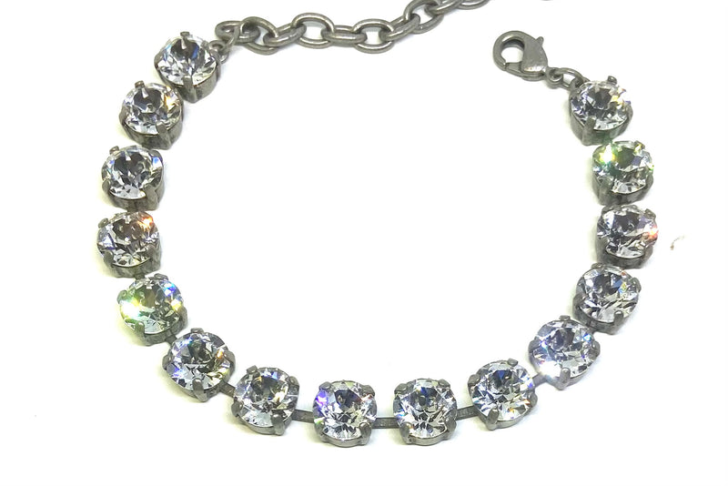 8mm Bracelet Set in Antique Silver-Crystal