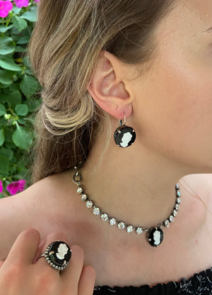 Call Me Coco Cameo Lever-back Drop Earrings