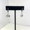 Round Lever Back Drop Earrings Set in Antique Silver