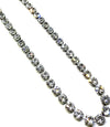 8mm Long Crystal Necklace Set in Antique Silver