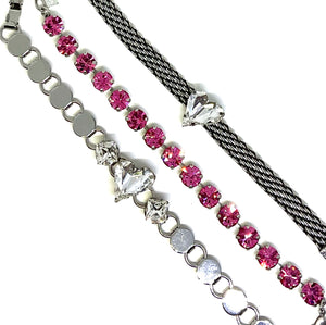 8mm Bracelet Set in Antique Silver- Rose