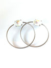 Oval Big Hoop Earrings set in Antique Silver