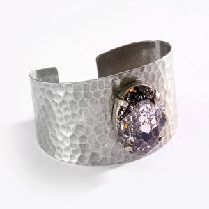 Hammered Cuff Bracelet - Black Patina